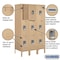 Salsbury Industries Wardrobe Locker, 36" W, 18" D, 66" H, (3) Wide, (9) Openings, Tan 63358TN-U - alternate 2
